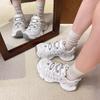 European station mesh thick-soled dad shoes women's 2025 spring new heightened breathable round head niche sports and leisure shoes