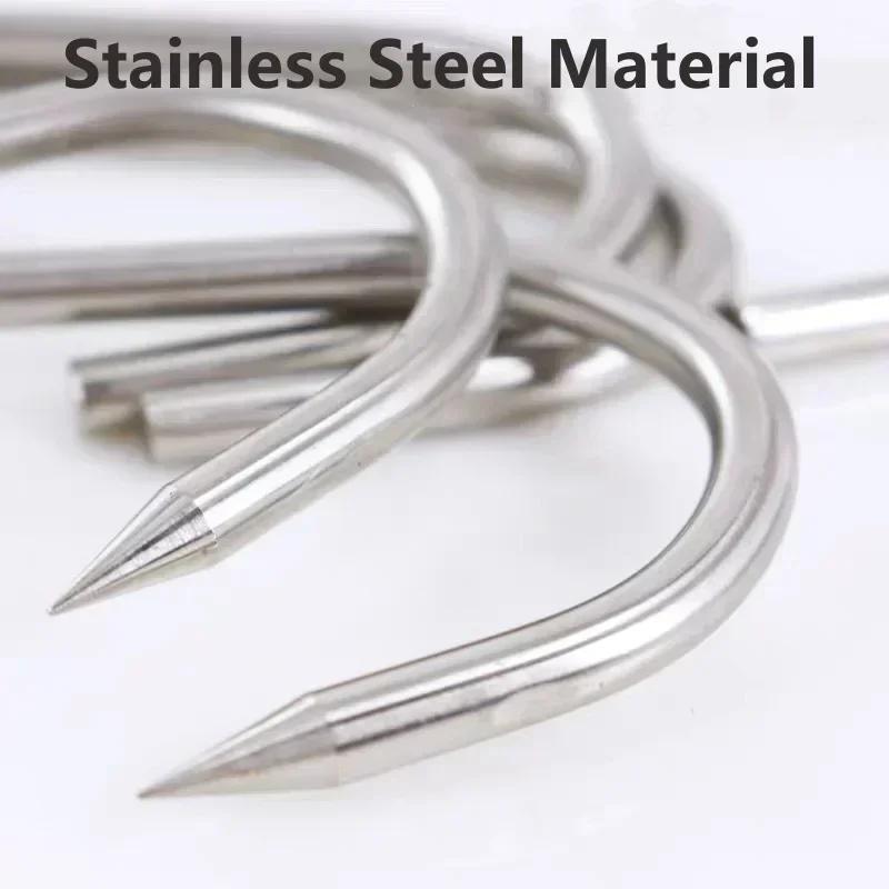 Bacon Roast Duck Pork Stainless Steel S Hooks with Sharp Tip Utensil Meat Clothes Hanging Hooks for Butcher Shop Kitchen Baking