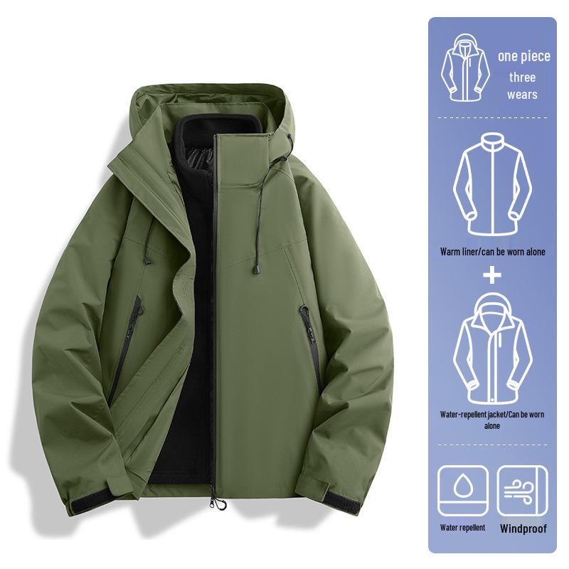 Woodpecker Women's 2025 3-in-1 Windproof Waterproof Jacket for Spring & Autumn Camping and Hiking
