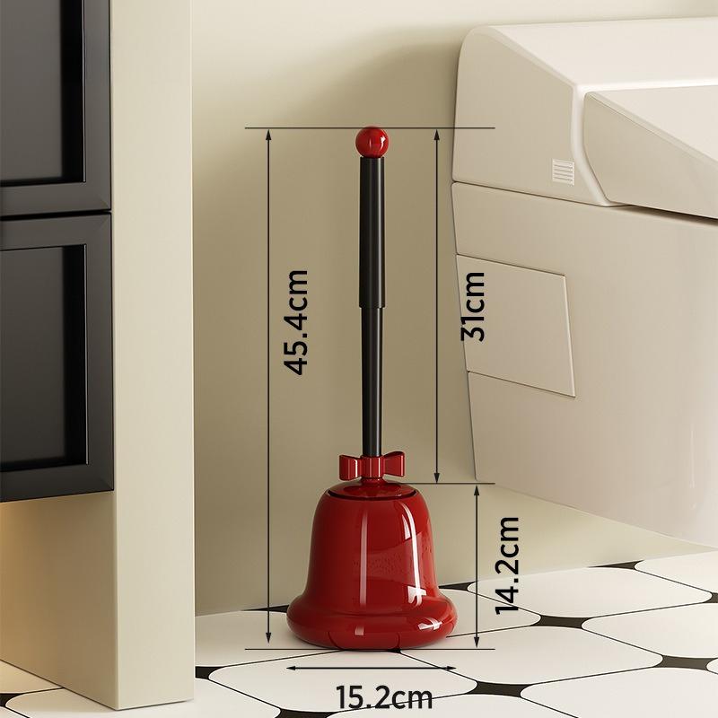 

Toilet Brush Household Bell Shape Bathroom Toilet Cleaning Floor Type Deodorant Brush with Base красный