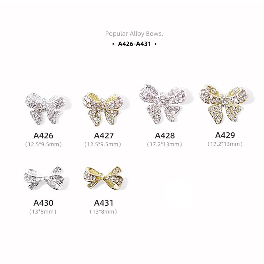 Cheap Alloy 3D Bow Ties Charm Rhinestone Nail Jewelry Nail Sticker