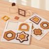 Pädagogisches Holzspiel mit geometrischen Formen Montessori-Lernen Mathematik Legepuzzle Brett für Kinder Sortieren Stapeln Kognitionsspielzeug