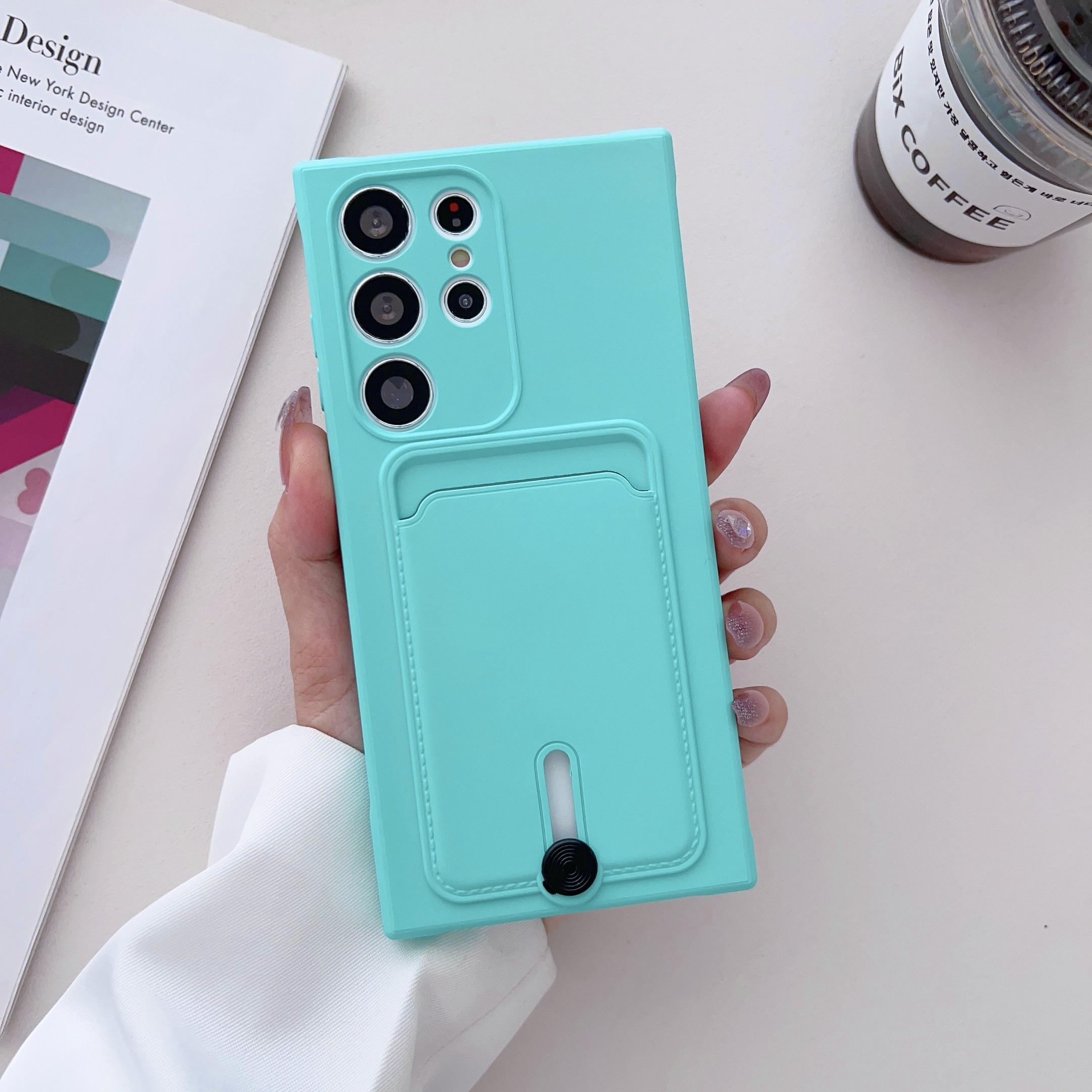 

mobile phone case card slot for For Samsung Galaxy s25 S24 S23 S22 S21 Ultra Plus FE silicone soft tpu Credit card bag cover case For Galaxy S25plus