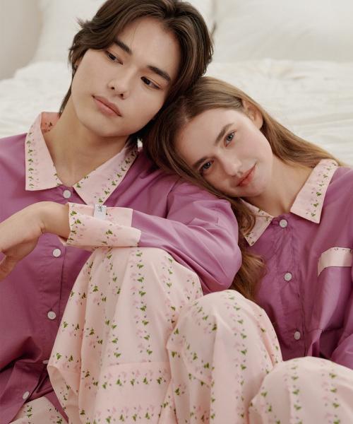 

[OFF HOUR OBJET] [2SET] Camilla Bird Long-Sleeve Pajama Set [Shipped from Korea] 100% Authentic M M