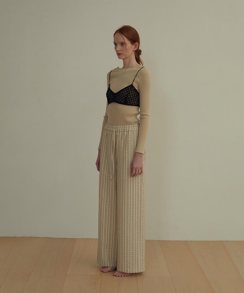 Supaeg Comfort Stripe Pants _ Beige