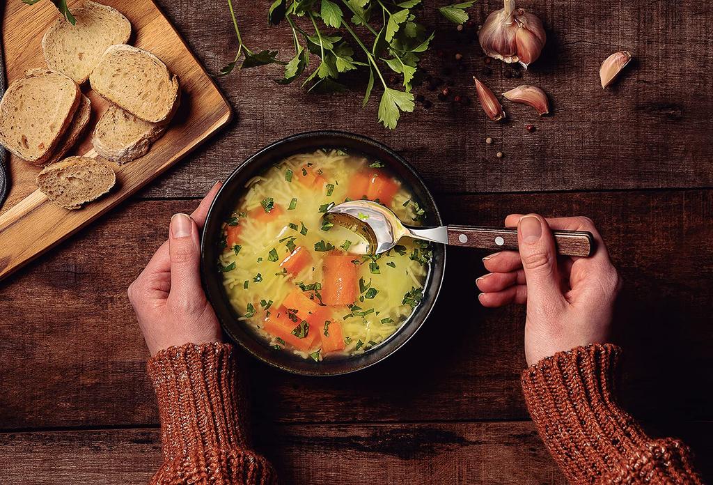 Tramontina Polywood Highly durable natural wood handle table cutlery set of 4 cutlery rest Dishwasher safe 3 degree heat treated knives Dark