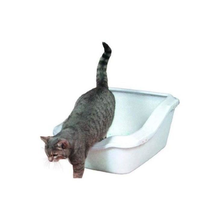 Bac à litière TRIXIE Cleany Cat - Rebord - 45 × 29 × 54 cm - Blanc