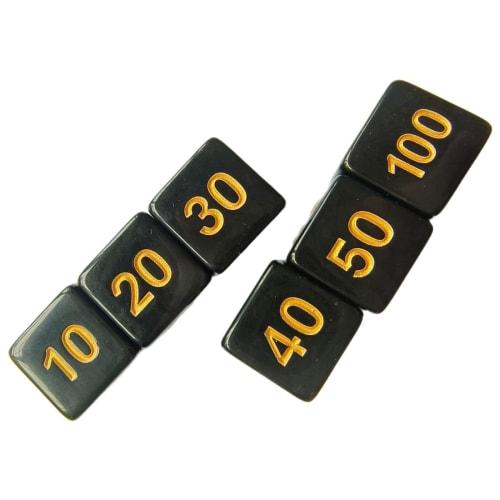 Set of 10 Damage Counters, 6-Sided Dice for Card Games, Dice Card Counters, Compatible with Multiplayer Games and Multiple Cards (10-Pack)