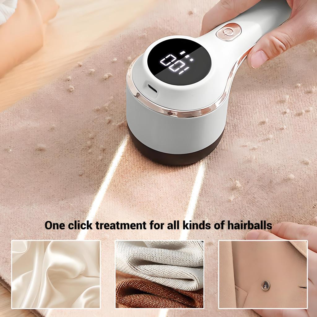 Professional Electric Fabric Shaver, High-Power Lint Remover with Digital Display for Clothes & Furniture