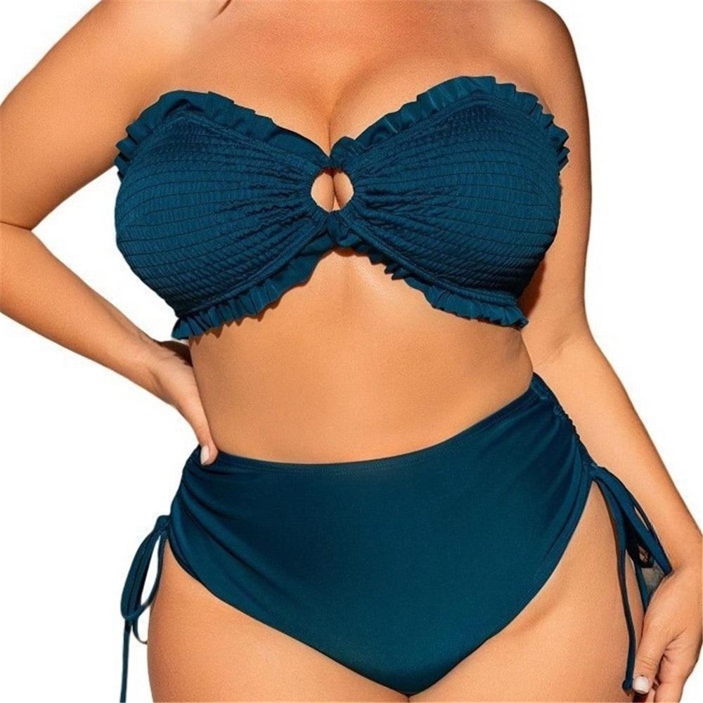 Large Size Swimsuit For Women 2-piece Set, Removable Shoulder Straps, Sexy Split Women's Bikini, Vacation Swimsuit