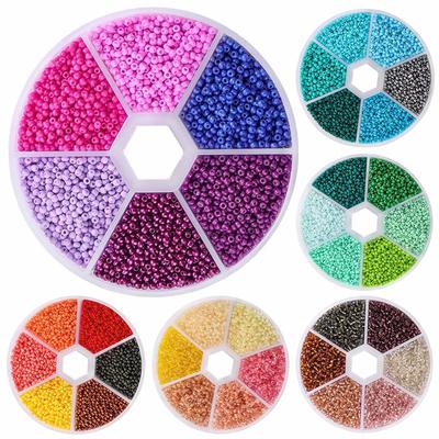 2mm Glass Seed Beads Kit Bracelet Making Kit Small Beads Assortment Colors Craft Loose Beads for Jewelry Making DIY Art Crafts