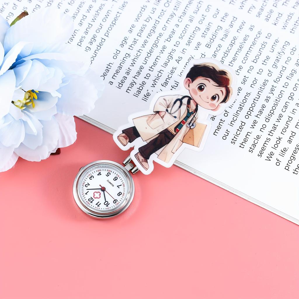 Cartoon Nurse Watch Cute Cartoon Character Nurse Pocket Watch Exam Doctor's Hanging Watch Chest Watch Watch