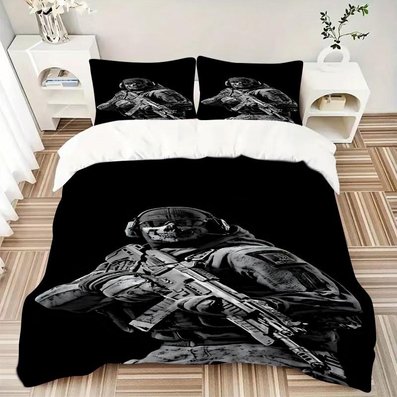 3pcs Call of Duty Bedding Set-Universal Three-Piece Suit for Bedroom, Guest Room, Living Room, Hotel-Perfect Gift for Fans, Travelers, Daily
