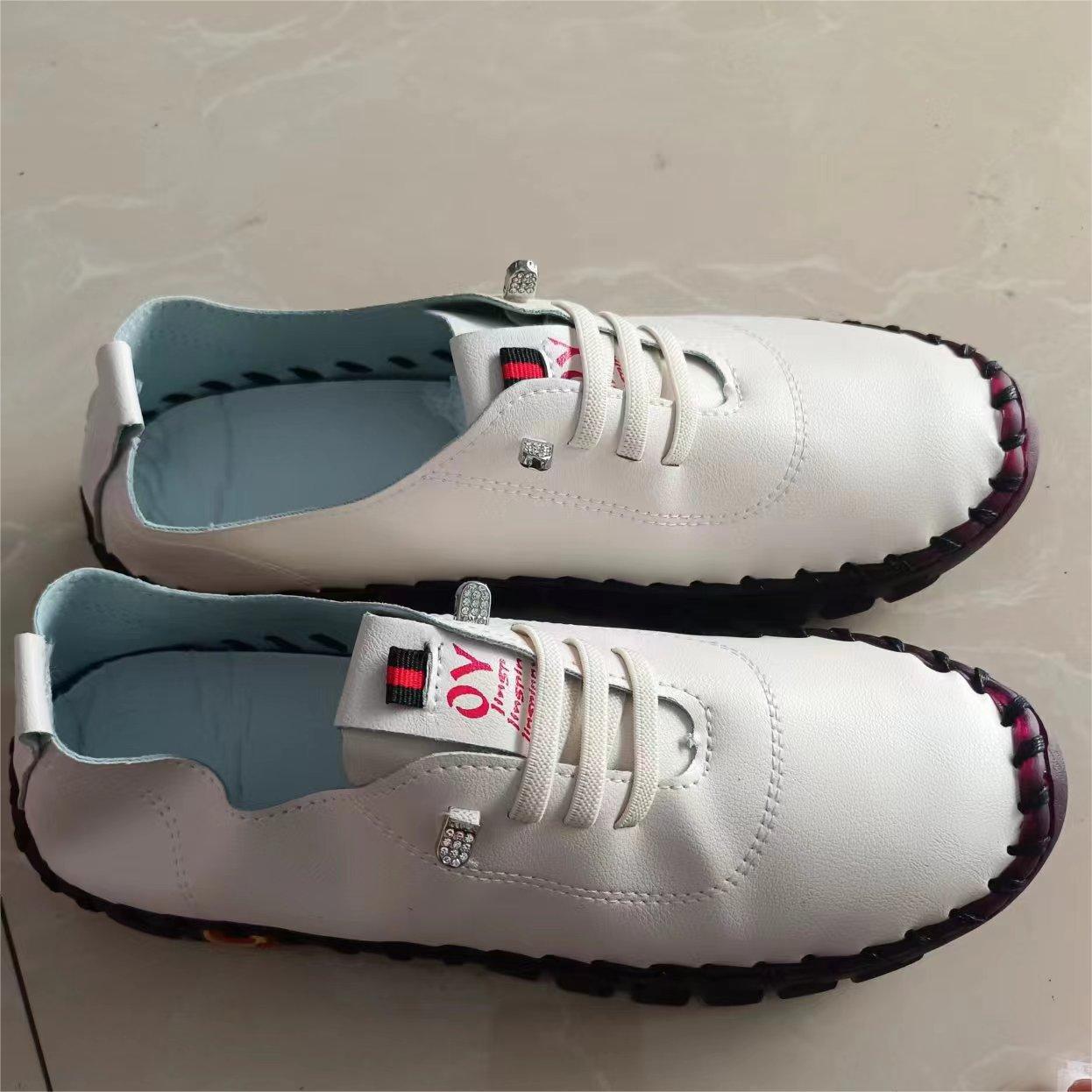 

В наличии большие размеры, туфли для мам на мягкой подошве со шнуровкой, круглой головкой и модной подошвой из коровьей кожи. 41