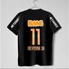 NEYmAR Retro Soccer Cotton Jersey T-Shirt  11 Number Player Print Black Short Sleeve Casual Football Fan Streetwear Tee Top