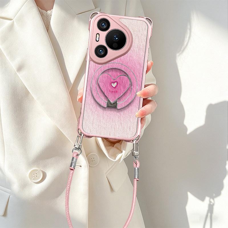 Lucky Love Is Suitable for Huawei P70Pro Mobile Phone Case P80 Advanced P70 Bracket P60 Anti-drop P50 Soft Case