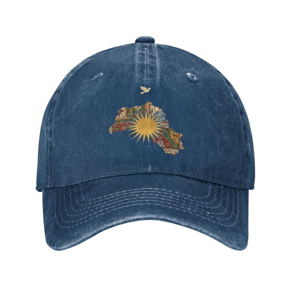 Kurdistan Map Flag Heritage Kurdish Unisex Baseball Caps Culture Ethnic Pride Distressed Washed Hat Outdoor Adjustable Sun Cap