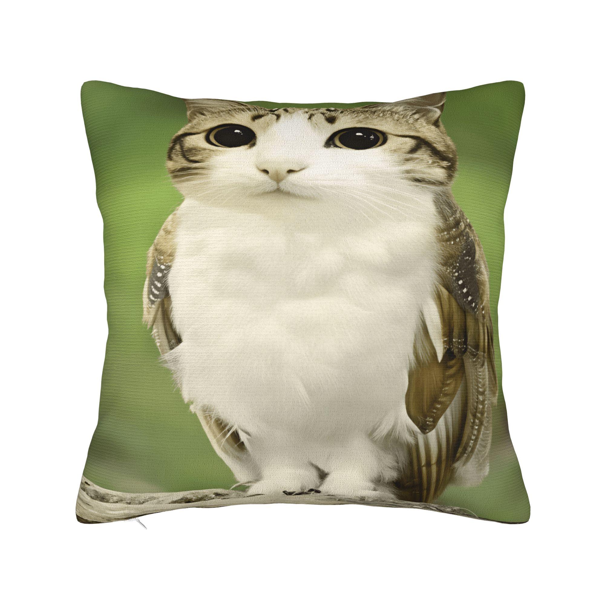 

Мяу Сова Кот Мем Наволочка Модная Наволочка Мягкие Наволочки для Стула Дивана Домашний Декор 12x12Inch