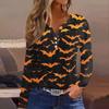 Women's T Shirt Tee Button Long Sleeve Daily Weekend Fashion Basic V- Neck Regular Top