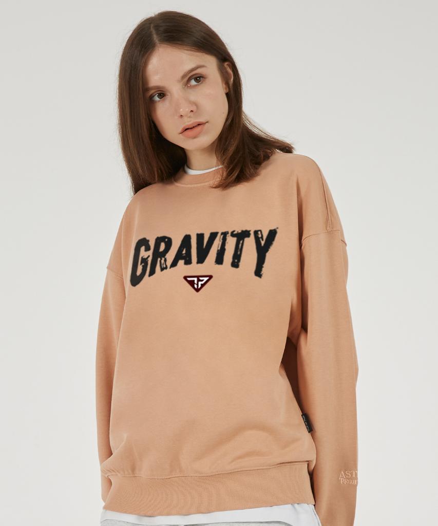 ASTRAL PROJECTION Gravity Oversized Drop Shoulder Sweatshirt_Peach