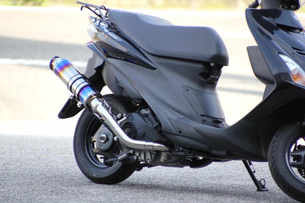 SSB Address V125S Model Compatible with O2 Sensor Vehicles HMS SUS Stainless Steel Blue Color Full Exhaust System Aftermarket Part (EBJ-CF4MA)