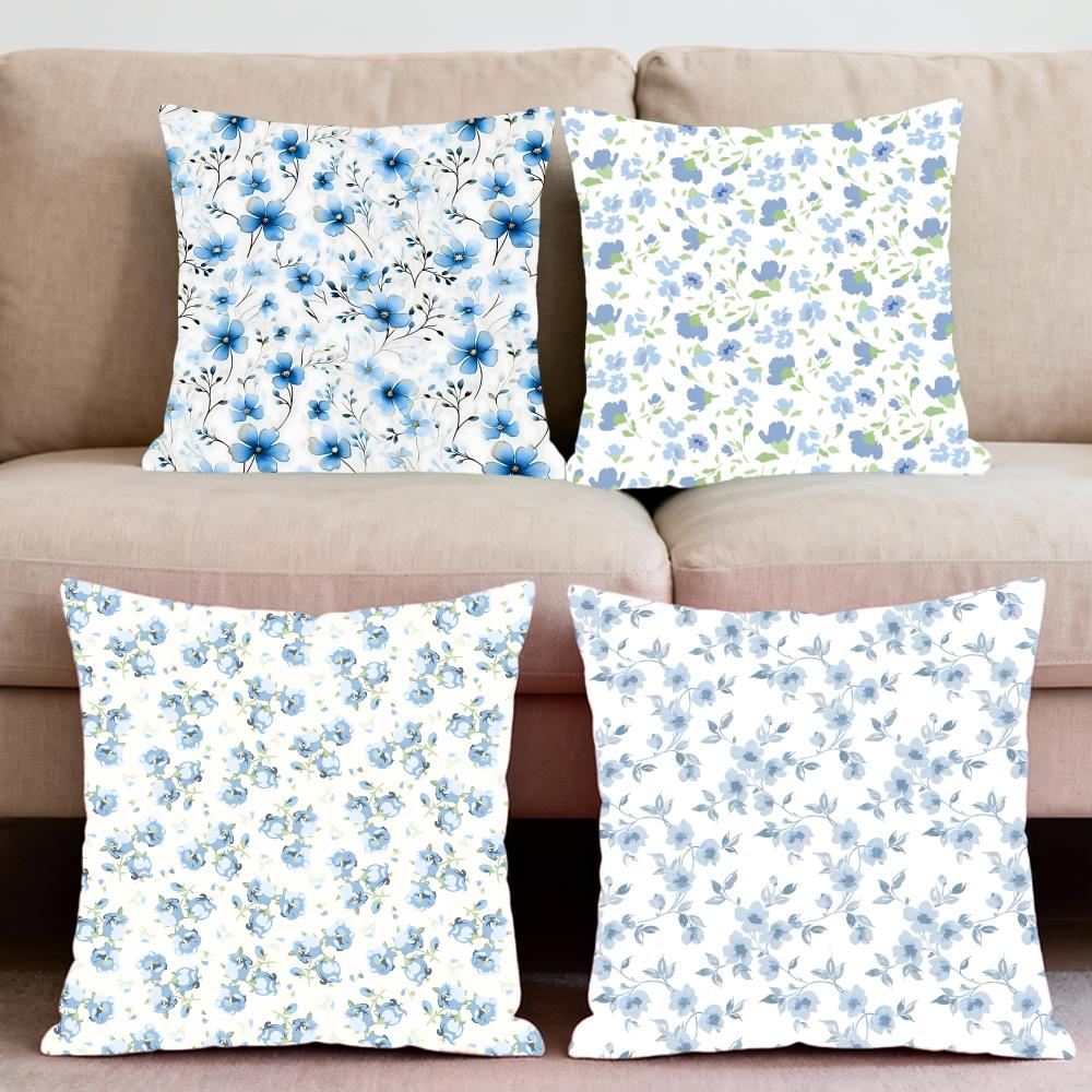 Federa Cuscino Piccoli Fiori alla Moda Comfort Premium Reversibile - Design Due in Uno per Qualsiasi Stanza e Interno Auto