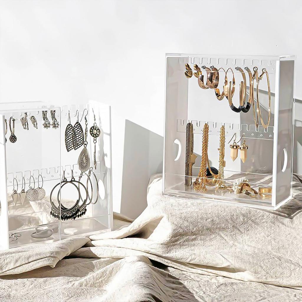 Adjustable Acrylic Earring Holder Handy Pull Out Earring Holder Convenient Ear Studs Accessories Storage Organizer Rack