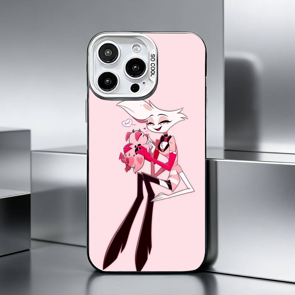 A-Angel D-DustS H-Hazbin Custodia per Telefono per iPhone 17,16,15,14,13,12,11 Plus,Pro Max,XS,Custodia per telefono argentata colorata