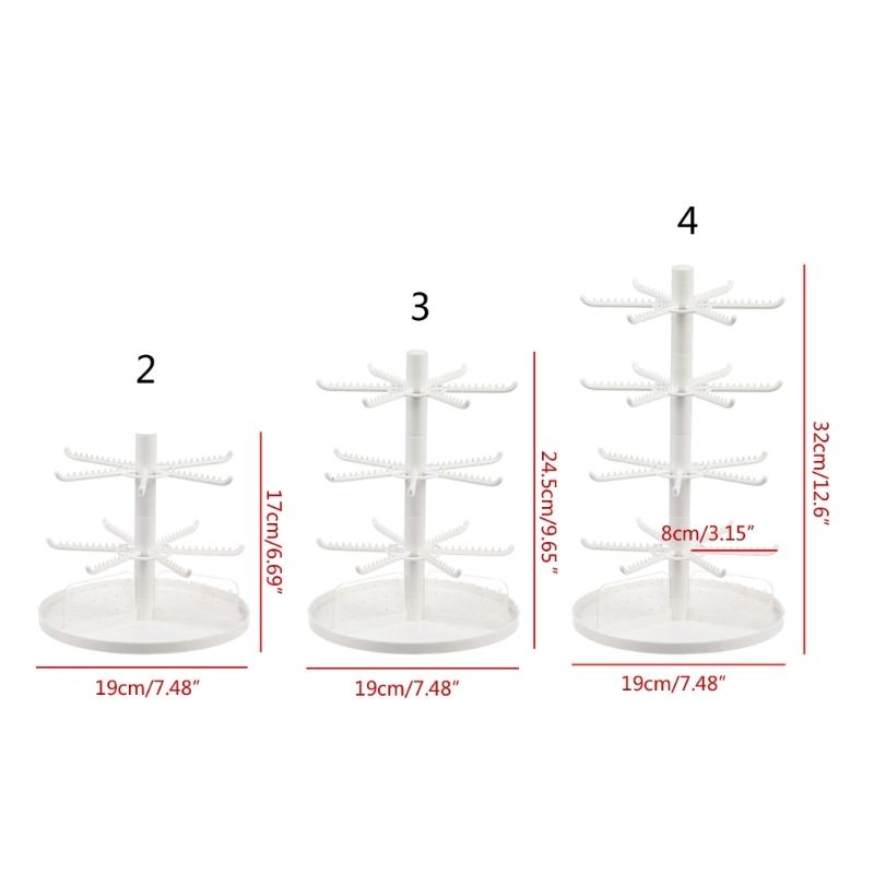 2/3/4-Tiers Jewelry Organizers Display Stand with Tray Plastic Necklace Earring Holder Jewelry Storage Display Tower