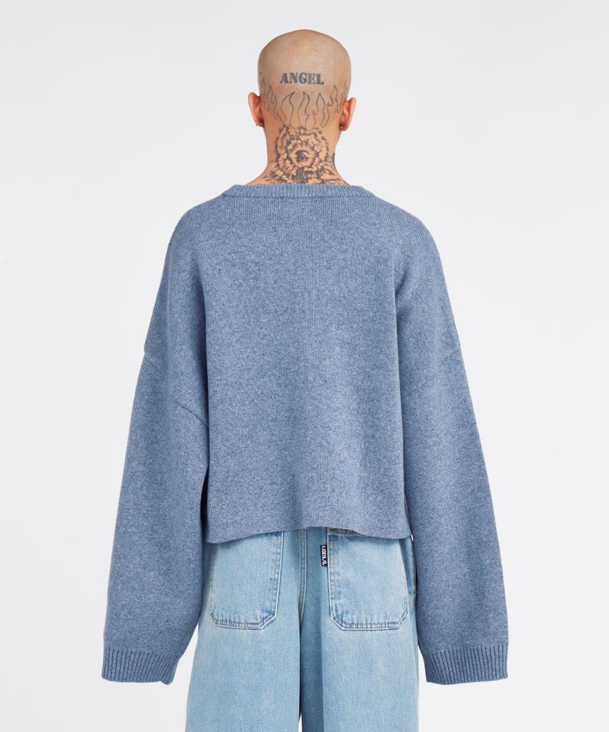 AJOBYAJO [Pba] Total Logo Cropped Sweater [Sky Blue]