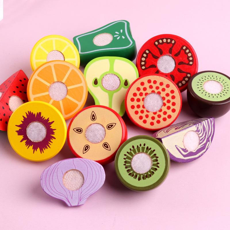 Wooden Children'S Early Education Simulation Playing House Fruits And Vegetables Velcro Cheche Le Creative Kitchen Toys