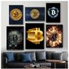 Vintage Abstract Bitcoin Symbol Bitcoin Cryptocurrency Art Poster Canvas Painting Wall Prints Picture for Living Room Home Decor