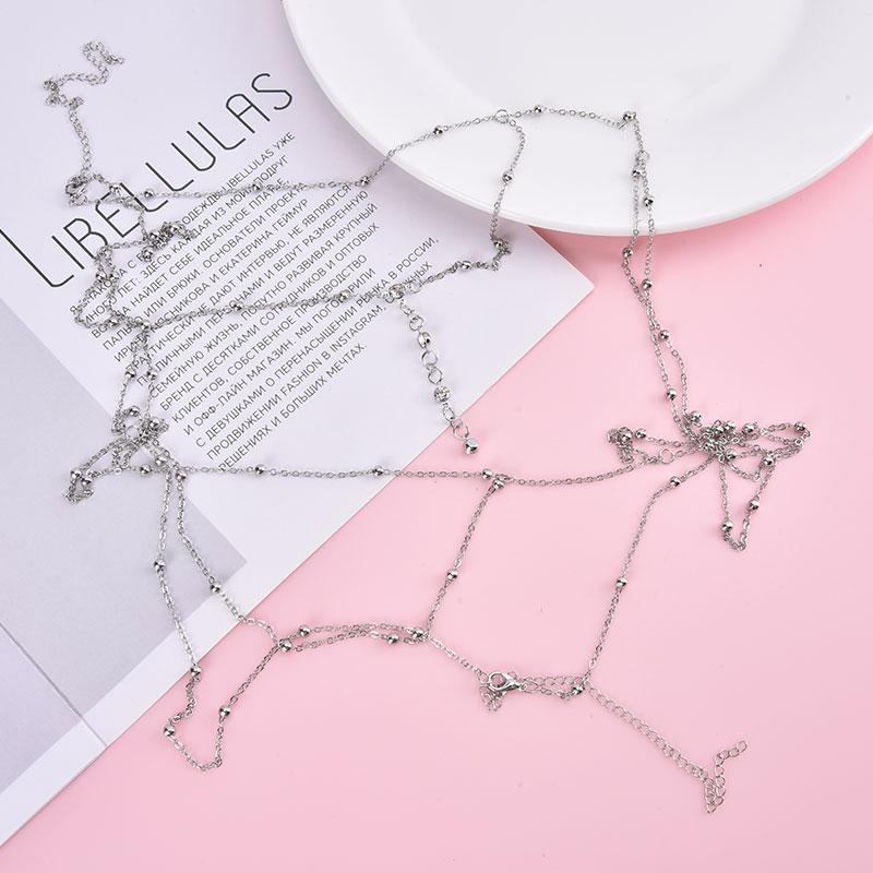 Metall Damen Körperkette Sexy Stil Hohl Bikini Damen Brustkette Körperkette