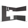 14 Piece Kitchen Cabinet Set Porto Black Wood Based Panel