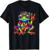 Retro Tie-Dye Frog T-Shirt with Peace Sign for 70s & 60s Party Vibes