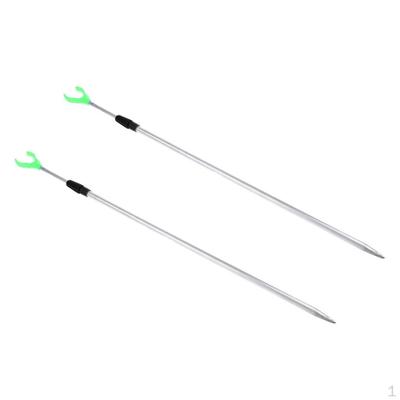 2pcs Telescopic Fishing Rod Rest Stand Bracket Ground Holder Rack