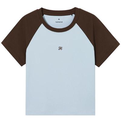 Hotwind Women's Letter Raglan Short Sleeve T-Shirt