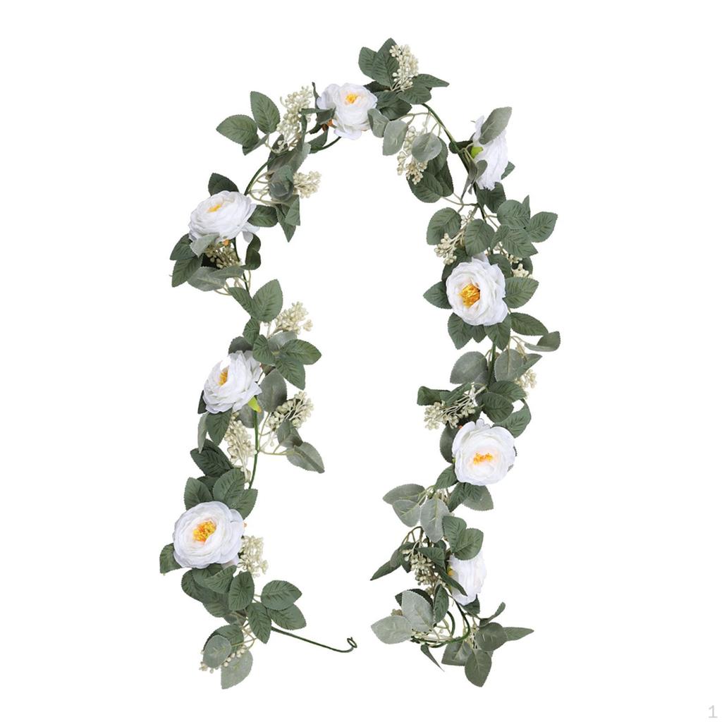Artificial Camellias Flowers Vines Hanging Greenery Wall Flower for Christmas Ceremony