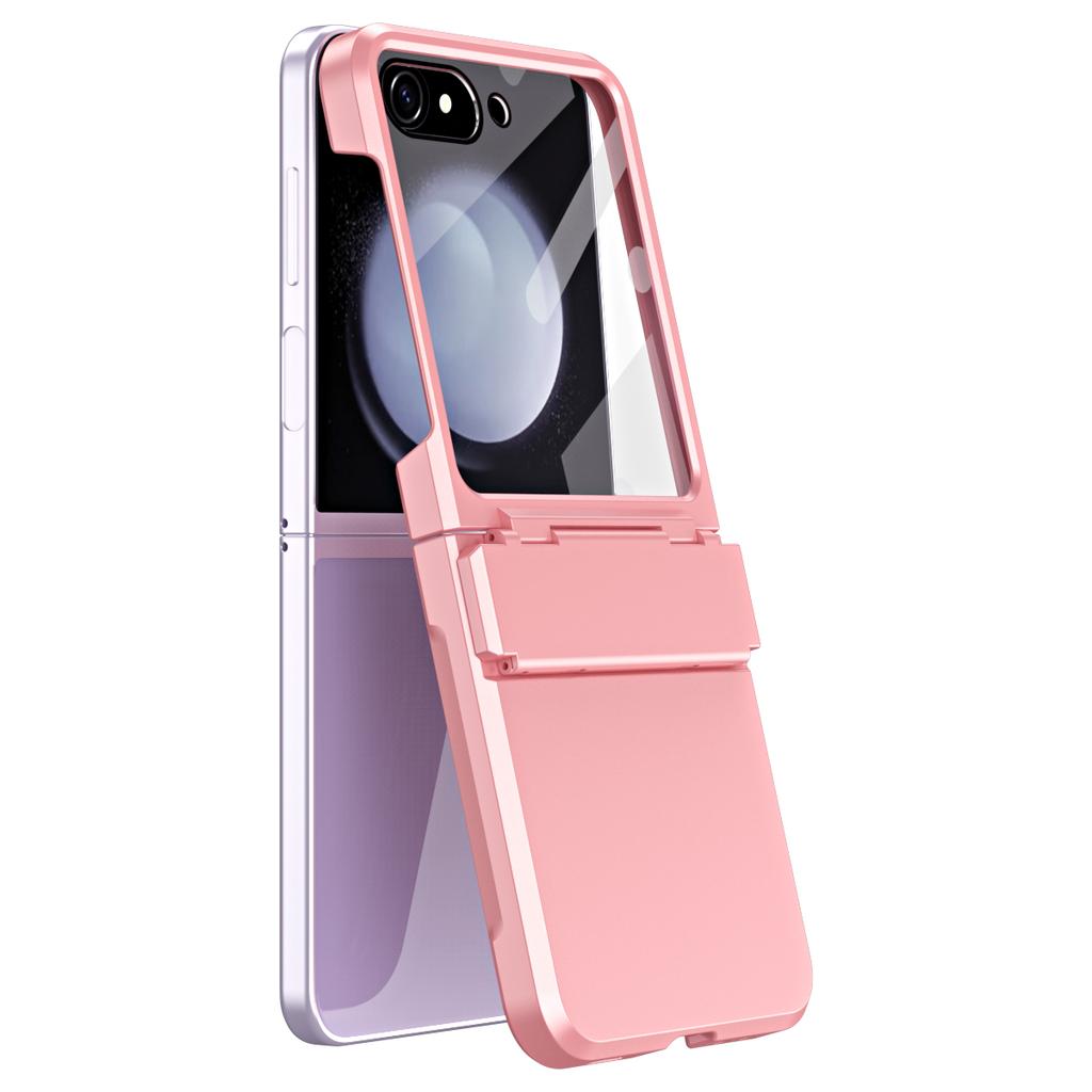 For Samsung Galaxy Z Flip6 5G/Z Flip5 5G Case Hard PC Non-Slip Phone Cover with Tempered Glass Film