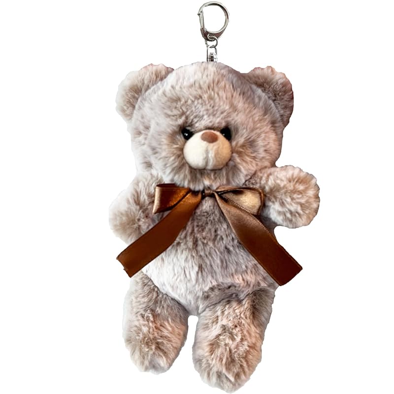 

[Stream] stream market key ring stuffed toy cute big mascot charm key ring Fashionable Fluffy bear brown animal TY039-B