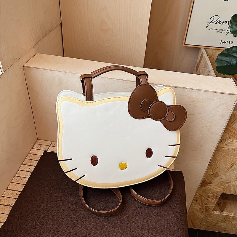 Super Popular Kitty Cute Face Multi Purpose Backpack One Shoulder Autumn New Large Capacity Hello Kitty Cute Backpack