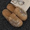 Women S Rhinestone Thick Soled Slip On Mules For Outdoor Wear