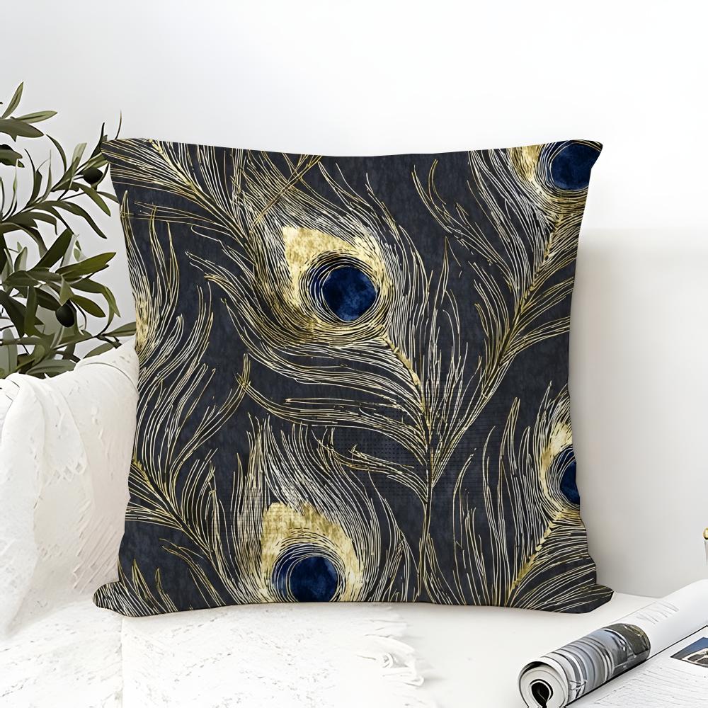 Gorgeous Vintage Peacock Texture Pillow Case linen pillow case sofa home decor cushion cover cushion cove