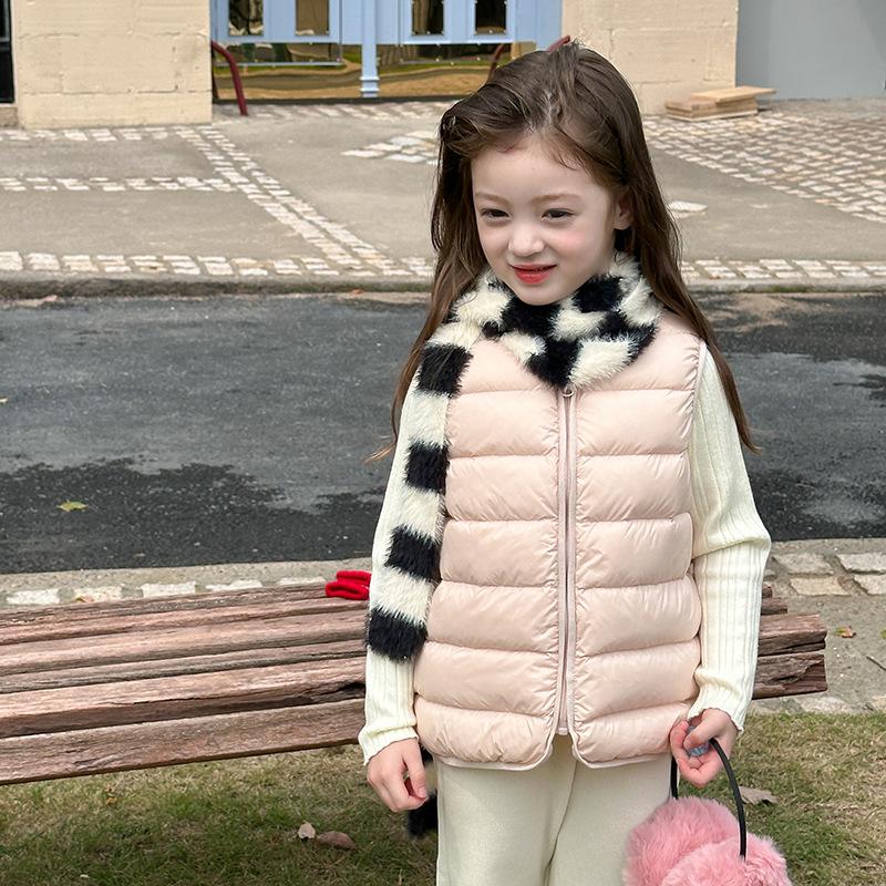 Lightweight Down Jacket for Boys and Girls In Winter with White Duck Down Lining Vest Coat