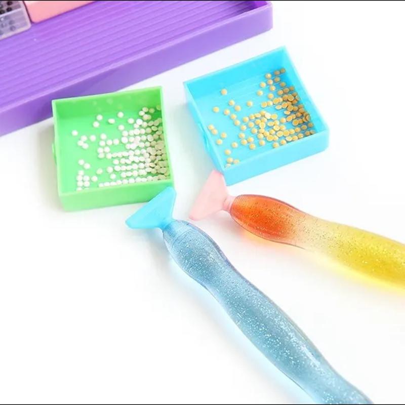 Outil de peinture diamant 5D, stylo à pointe en résine, nouveau stylo de peinture diamant avec conception de fil, Kits de têtes de stylo multi-placeurs