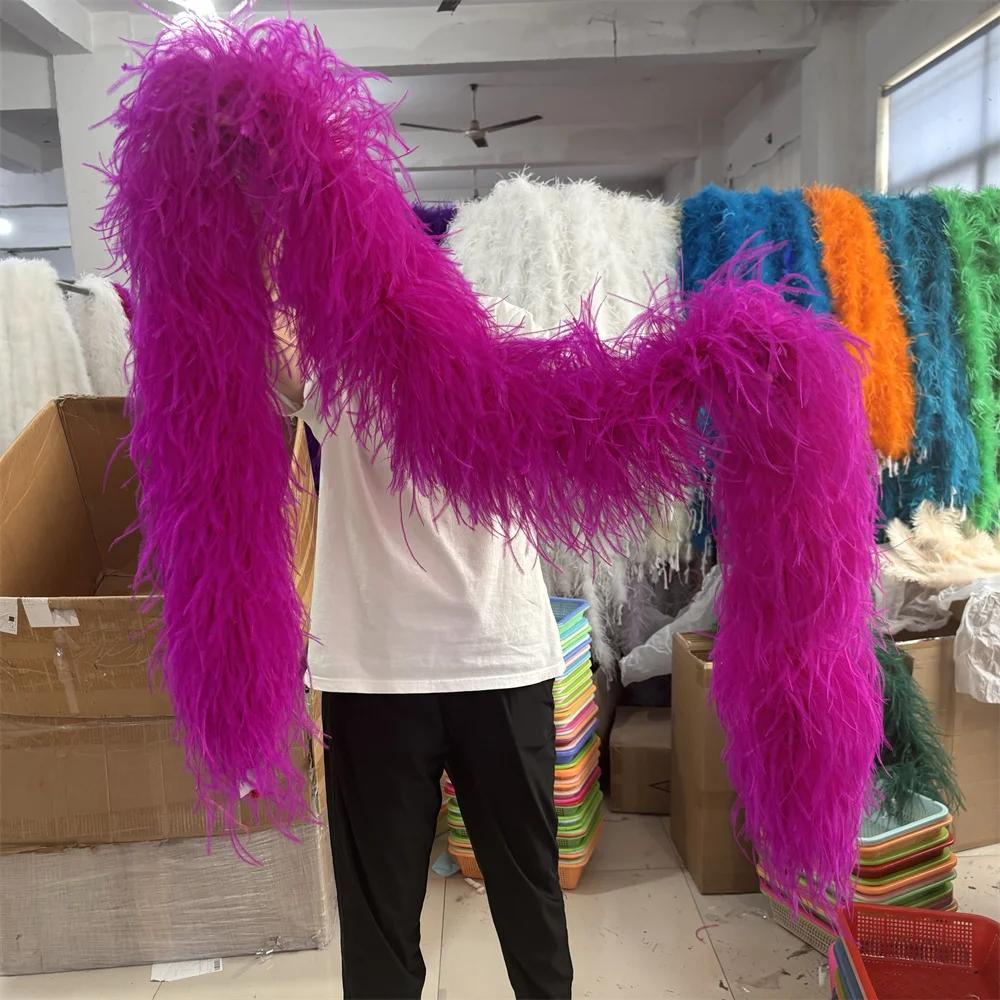 DIY 2 Meter Flauschige Straußenfeder-Boa 1-lagig bis 20-lagig Dick Schal aus hochwertigen Federn zur Dekoration von Brautkleidern Individuell anpassbarer DIY-Schal