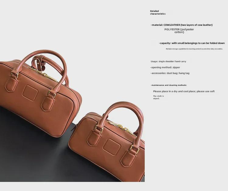 2023 Women's Retro Boston Bowling Shoulder Bag - Autumn & Winter Collection