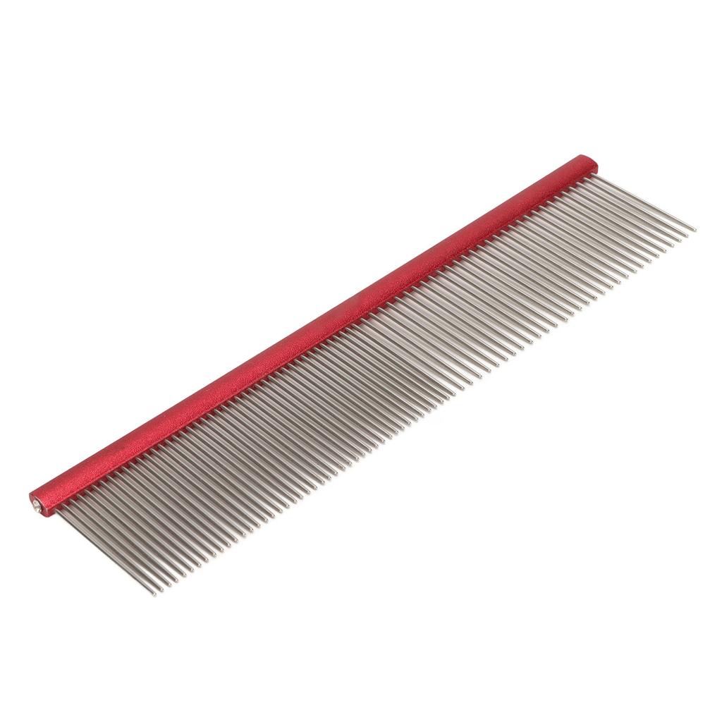Pet Steel Comb 2 Different Densities Prevents Static Dog Grooming Comb with Rounded Ends for Long and Short Haired