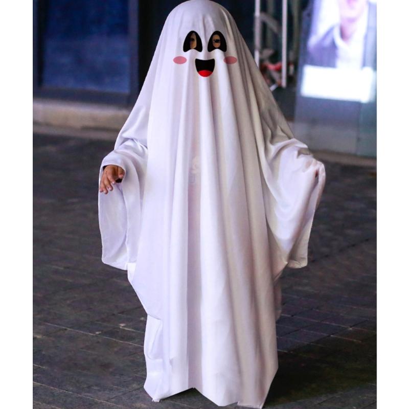 Ghostes Halloween Costumes White Ghostes Cloak Cape Halloween Cloak Cape Hat Ghostes Cosplay Supplies