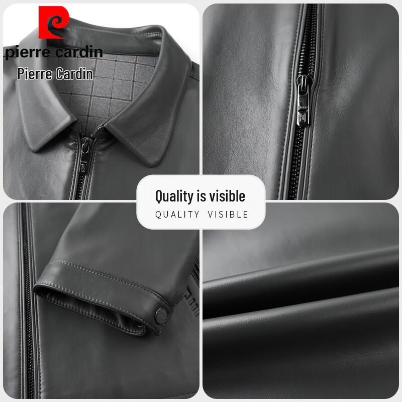 Pierre Cardin Men's Business Casual PU Leather Jacket